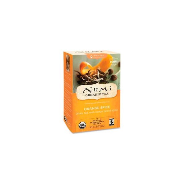 Numi Organic Tea Numi Organic Tea White Tea, Orange Spice, Single Cup Bags, 16/Box NUM10240 - main